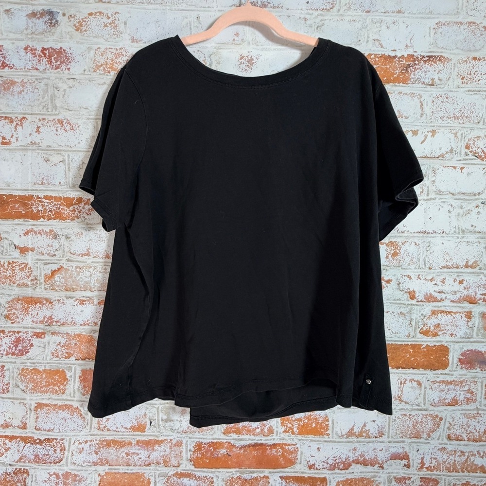 Lauren Active Ralph Lauren T-Shirt Womens 3X Black Excellent Pique Cotton Blend